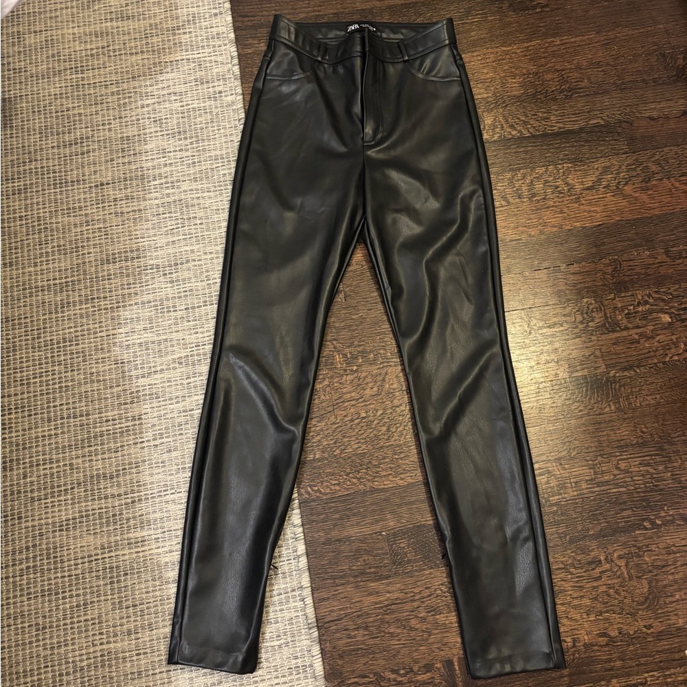 Zara Black Leather Pants